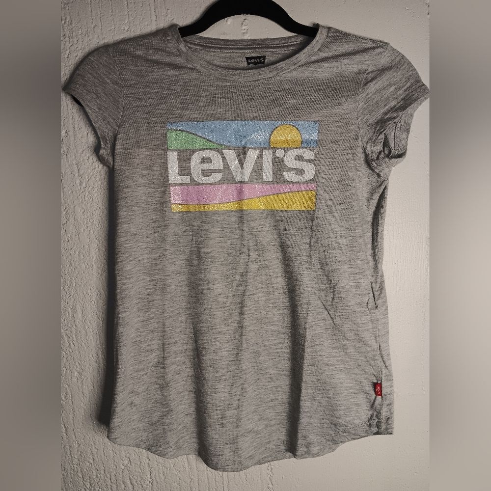 Levi's Gray Kids Short Sleeve Tee with Colorful Logo